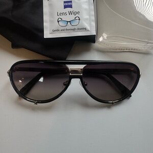 QUAY HIGH PROFILE Polarized Black Aviator Sunglasses